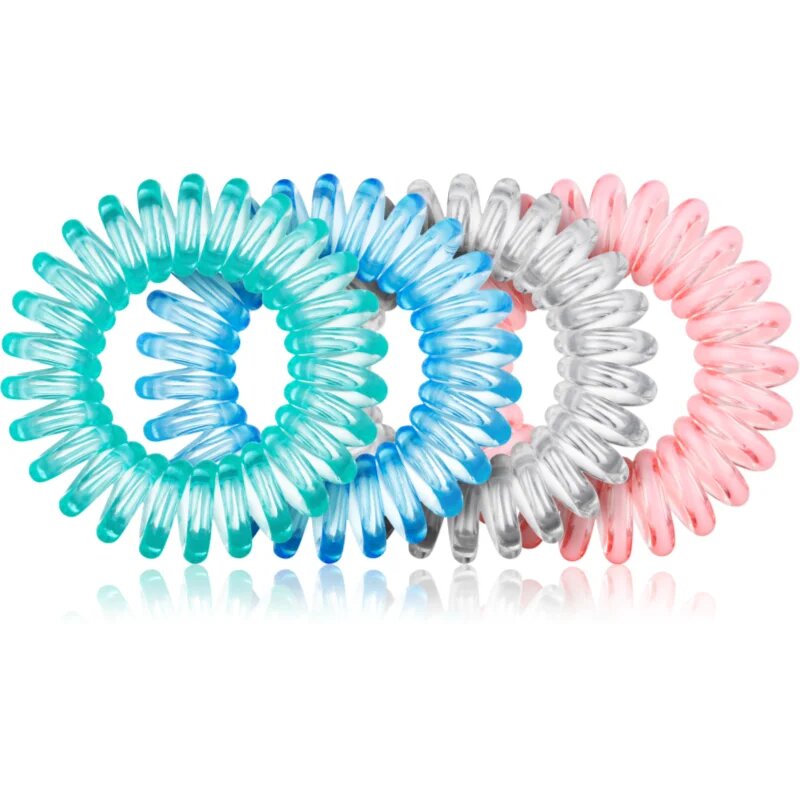 BrushArt Hair Rings elastike za lase Clear Mix 4 kos