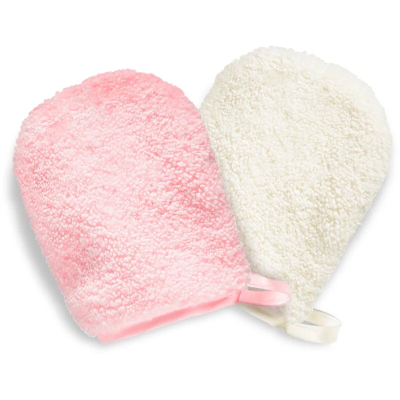 BrushArt Home Salon Make-up remover gloves rokavice za odstranjevanje ličil PINK CREAM 2 kos