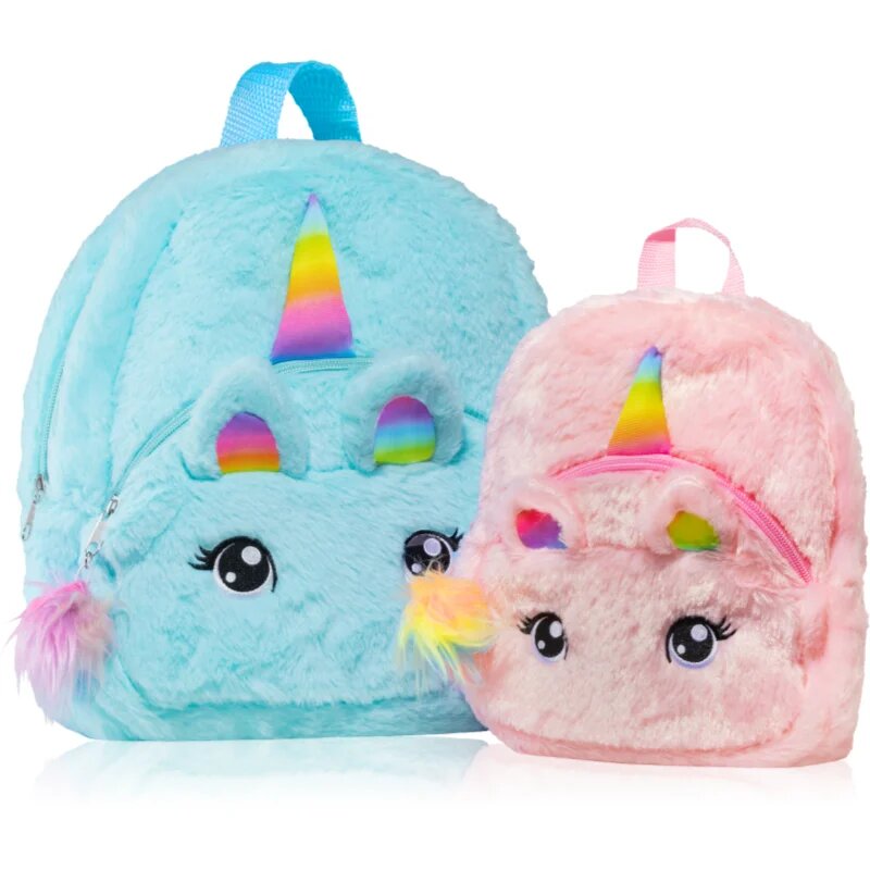 BrushArt KIDS Fluffy unicorn backpack Small otroški nahrbtnik Pink (20 x 23 cm) 1 kos