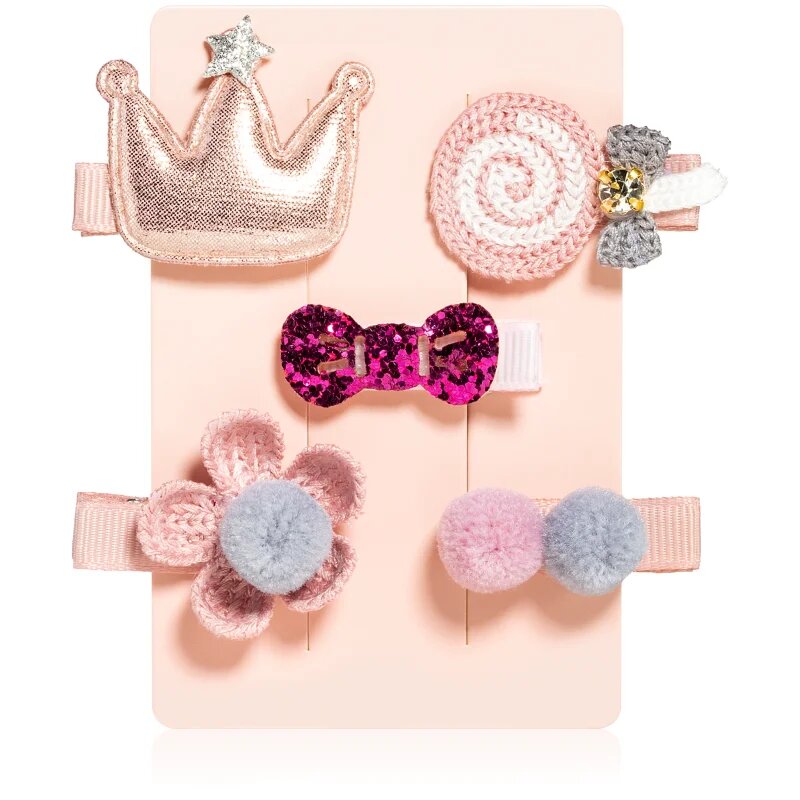 BrushArt KIDS Little princess hair clip set sponke za lase Pink 5 kos