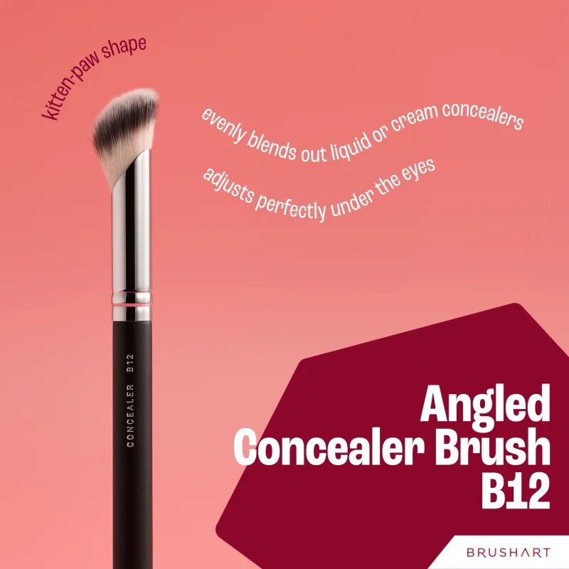 BrushArt Professional B12 Angled concealer brush čopič za korektor B12 1 kos