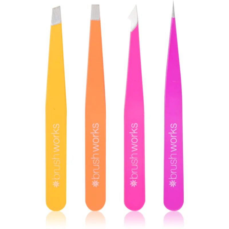 Brushworks Combination Tweezer Set set pincet za obrvi vrsta Brights 4 kos