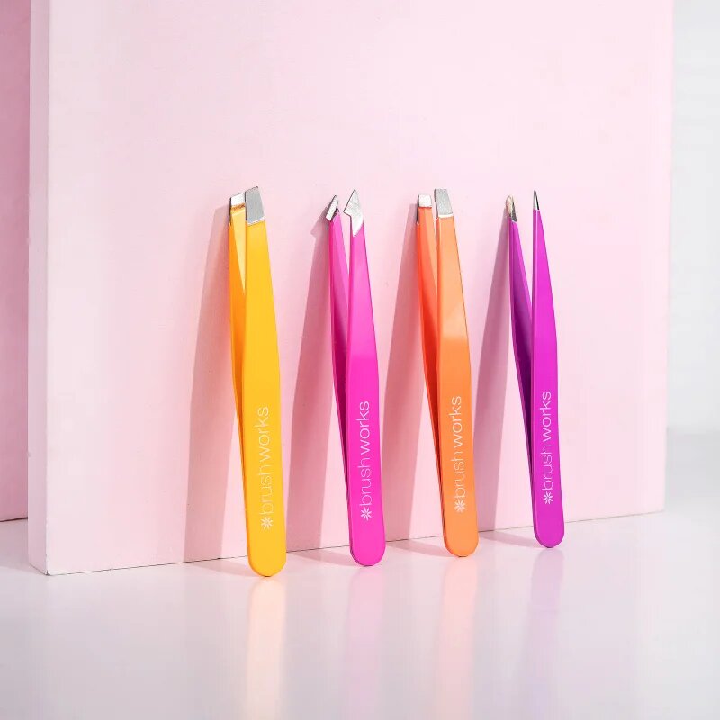 Brushworks Combination Tweezer Set set pincet za obrvi vrsta Brights 4 kos