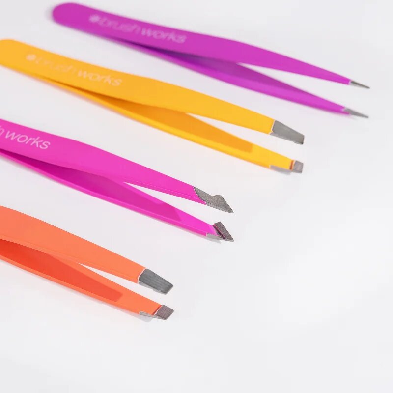 Brushworks Combination Tweezer Set set pincet za obrvi vrsta Brights 4 kos