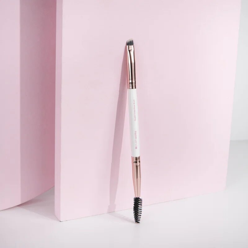 Brushworks Double Ended Brow Brush čopič za oblikovanje obrvi s krtačko 1 kos