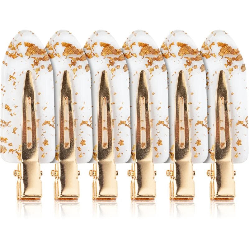 Brushworks Gold Flake No Crease Clips sponke za lase prosojne 6 kos