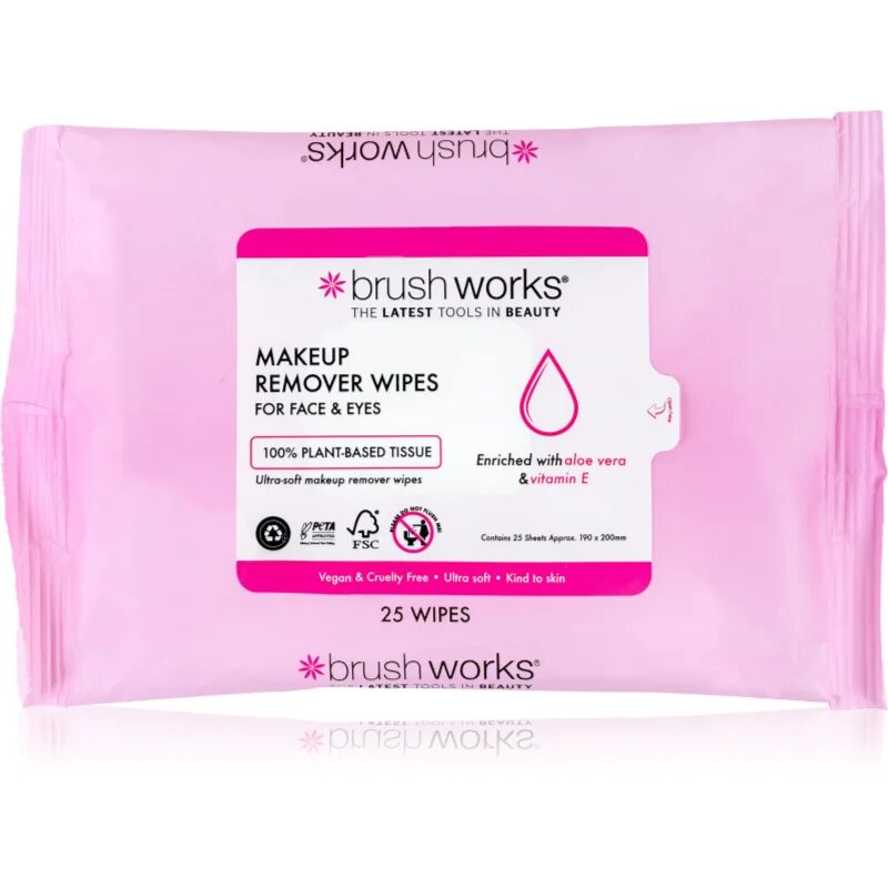 Brushworks Makeup Remover Wipes robčki za odstranjevanje ličil 25 kos