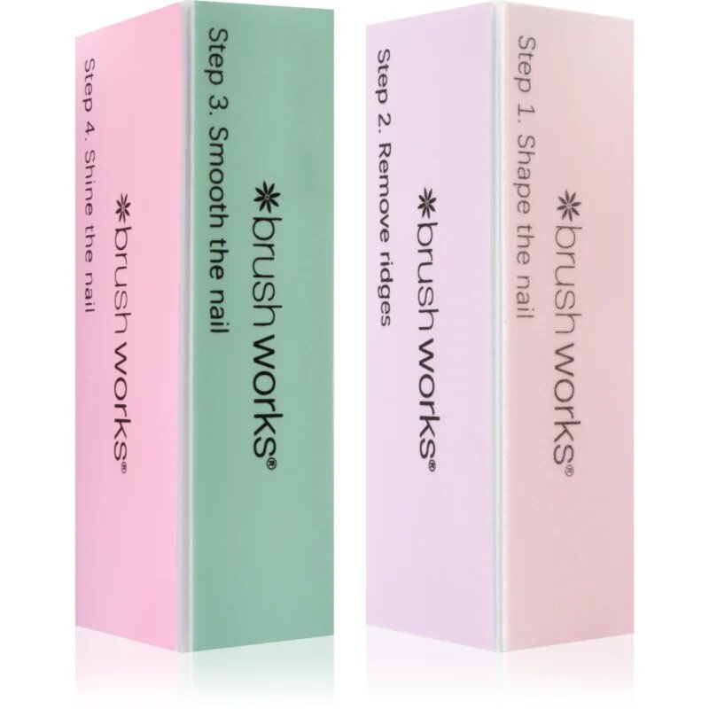 Brushworks Pastel Buffing Blocks štiristranski blok za poliranje nohtov