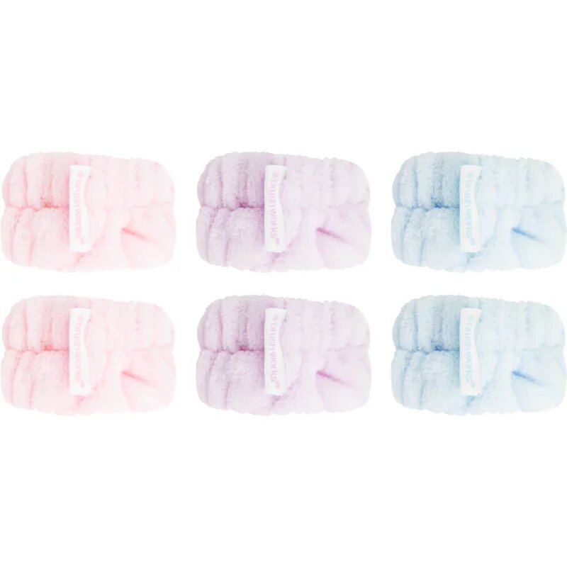 Brushworks Pastel Microfibre Wrist Wash Bands zapestnice proti brizganju vode pri umivanju obraza 6 kos