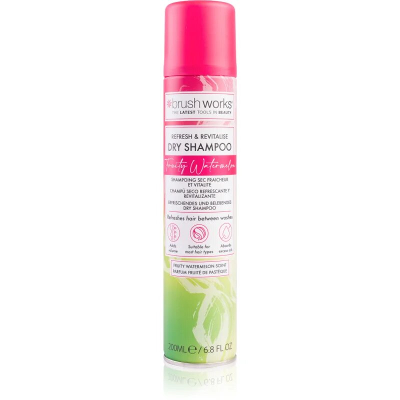 Brushworks Refresh & Revitalise Watermelon Dry Shampoo suhi šampon 200 ml