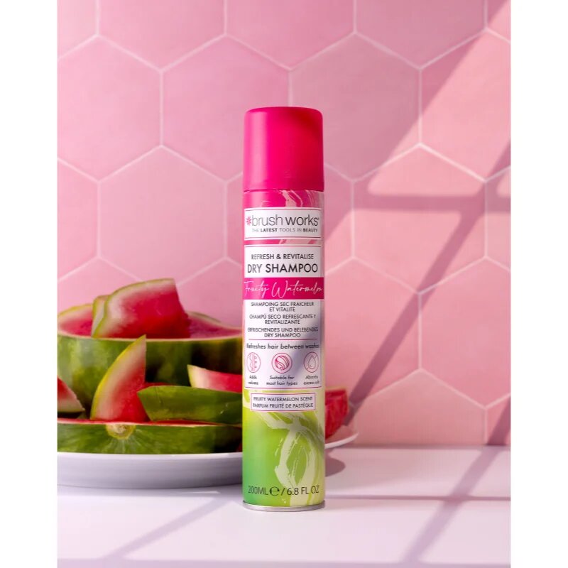 Brushworks Refresh & Revitalise Watermelon Dry Shampoo suhi šampon 200 ml