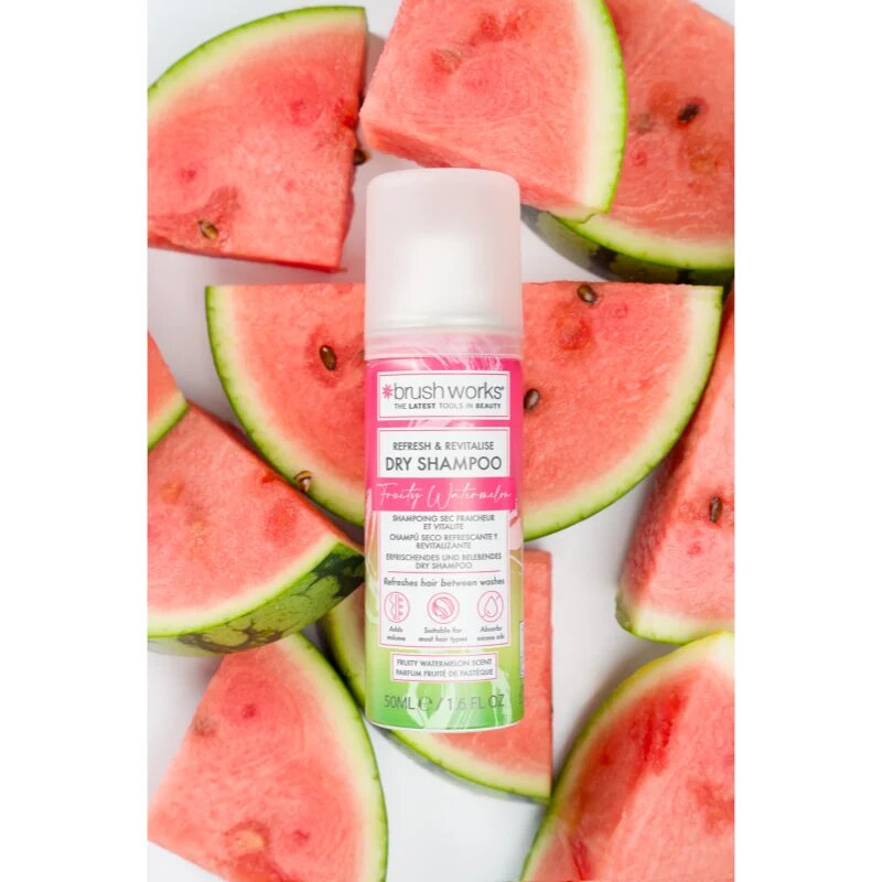 Brushworks Refresh & Revitalise Watermelon Dry Shampoo suhi šampon 50 ml