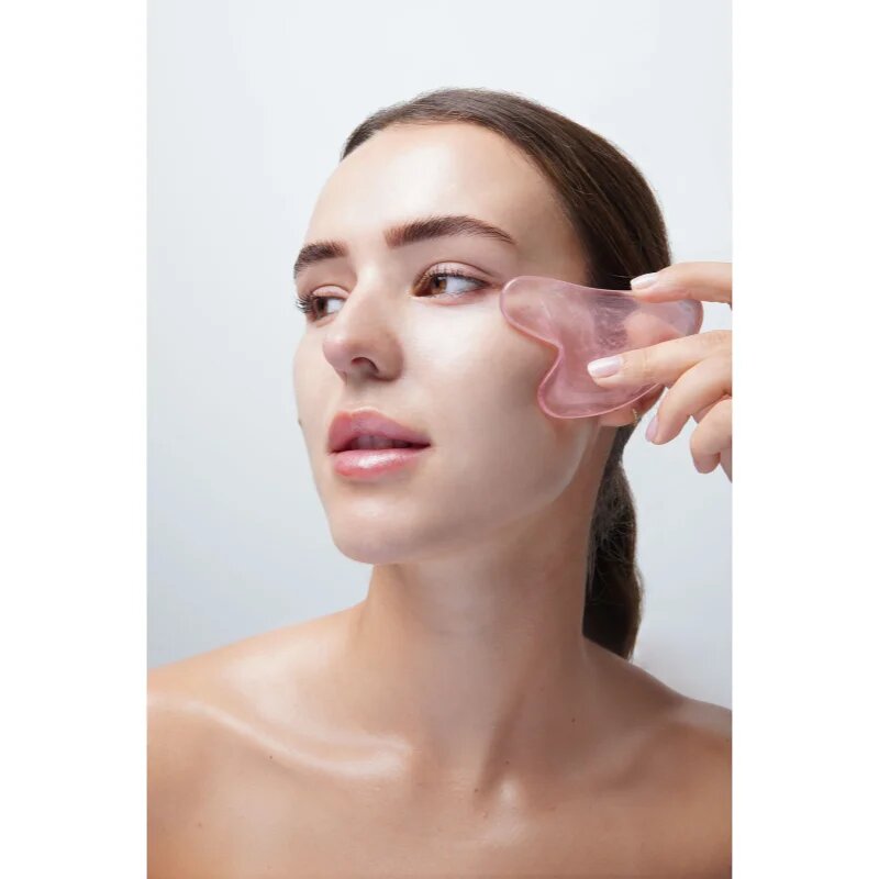 Brushworks Resin Rose Roller & Gua Sha set za nego obraza