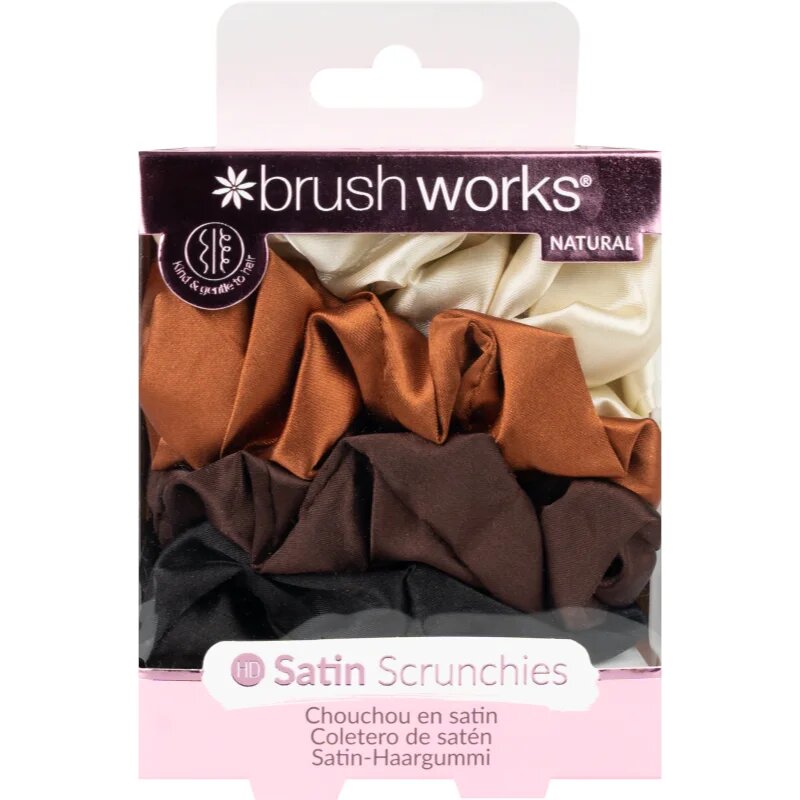 Brushworks Satin Scrunchies Natural elastike za lase