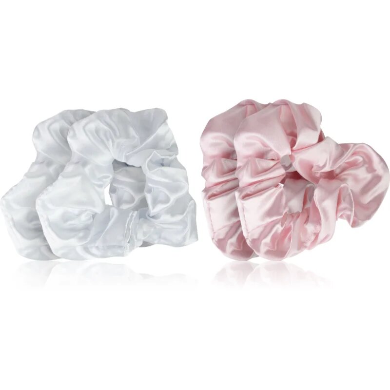 Brushworks Satin Scrunchies Pink & White elastike za lase