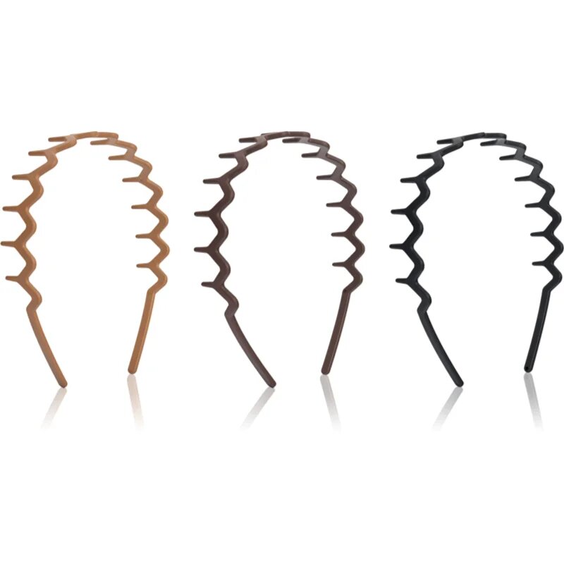 Brushworks Zig Zag Headbands obroč za lase 3 kos
