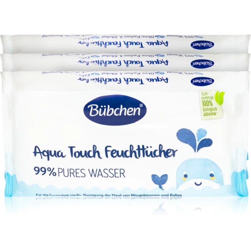 Bübchen Aqua Touch vlažni robčki za otroke 3x48 kos
