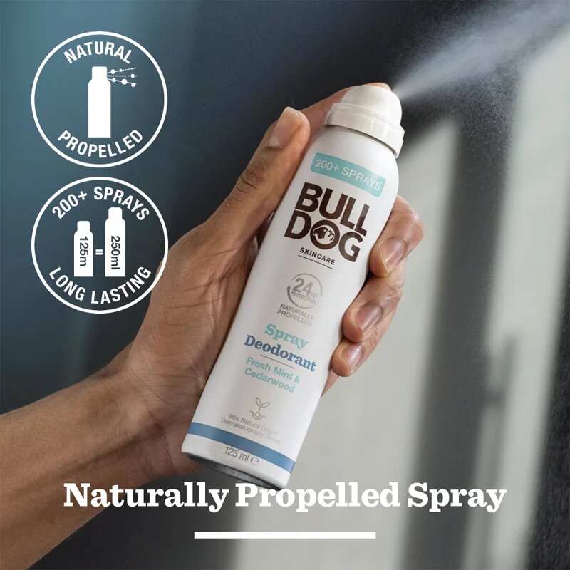 Bulldog Fresh Mint&Cedarwood Spray Deodorant deodorant v pršilu brez vsebnosti aluminija 125 ml