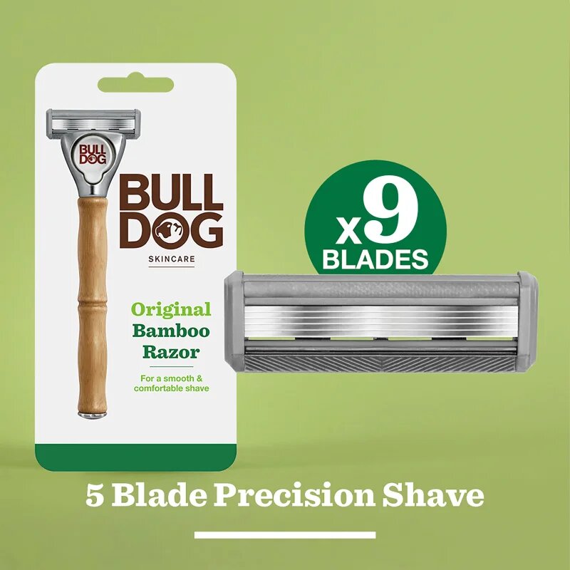 Bulldog Original Bamboo Razor brivnik + nadomestne britvice 9 ks
