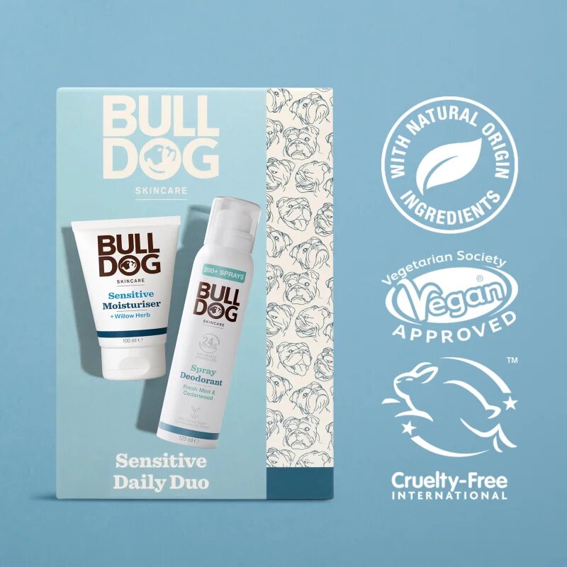 Bulldog Sensitive Duo darilni set za telo in obraz za moške