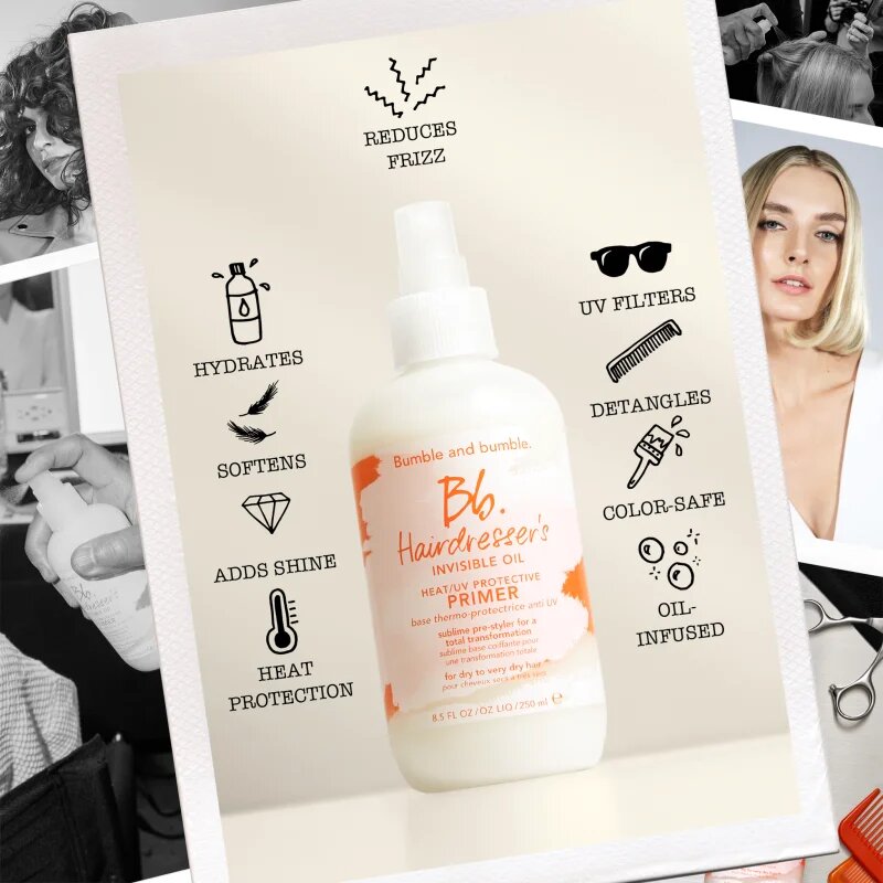 Bumble and Bumble Hairdresser's Invisible Oil Heat/UV Protective Primer pripravno pršilo za popoln videz las 125 ml