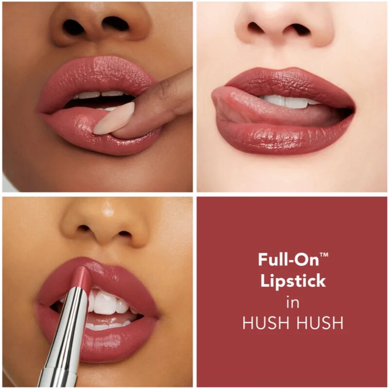 Buxom FULL-ON™ PLUMPING SATIN LIPSTICK kremasta šminka z učinkom povečanja odtenek Hush Hush 25 ml