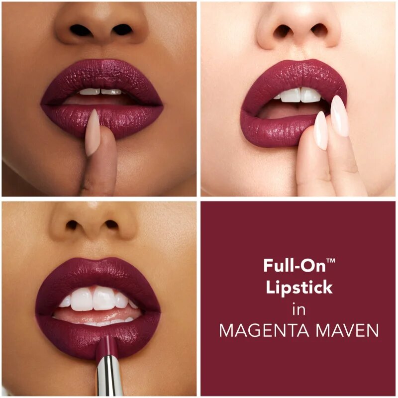 Buxom FULL-ON™ PLUMPING SATIN LIPSTICK kremasta šminka z učinkom povečanja odtenek Magenta Maven 2.5 ml