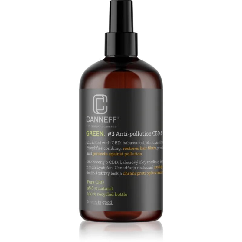 Canneff Green Anti-pollution CBD & Plant Keratin Hair Spray nega brez spiranja za lase 200 ml