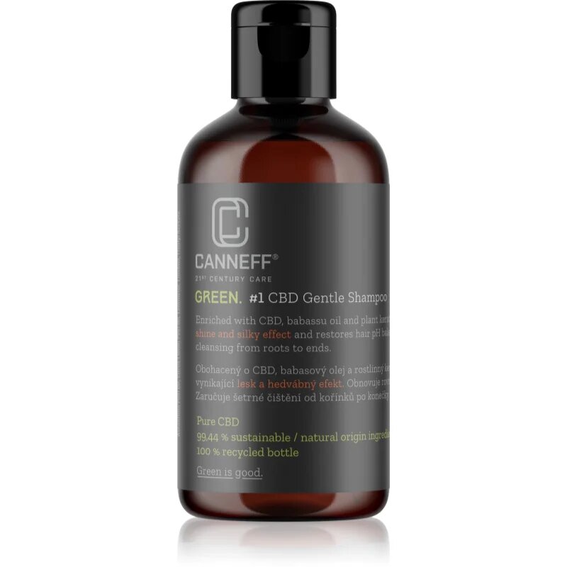 Canneff Green CBD Gentle Shampoo regeneracijski šampon za sijaj in mehkobo las 200 ml