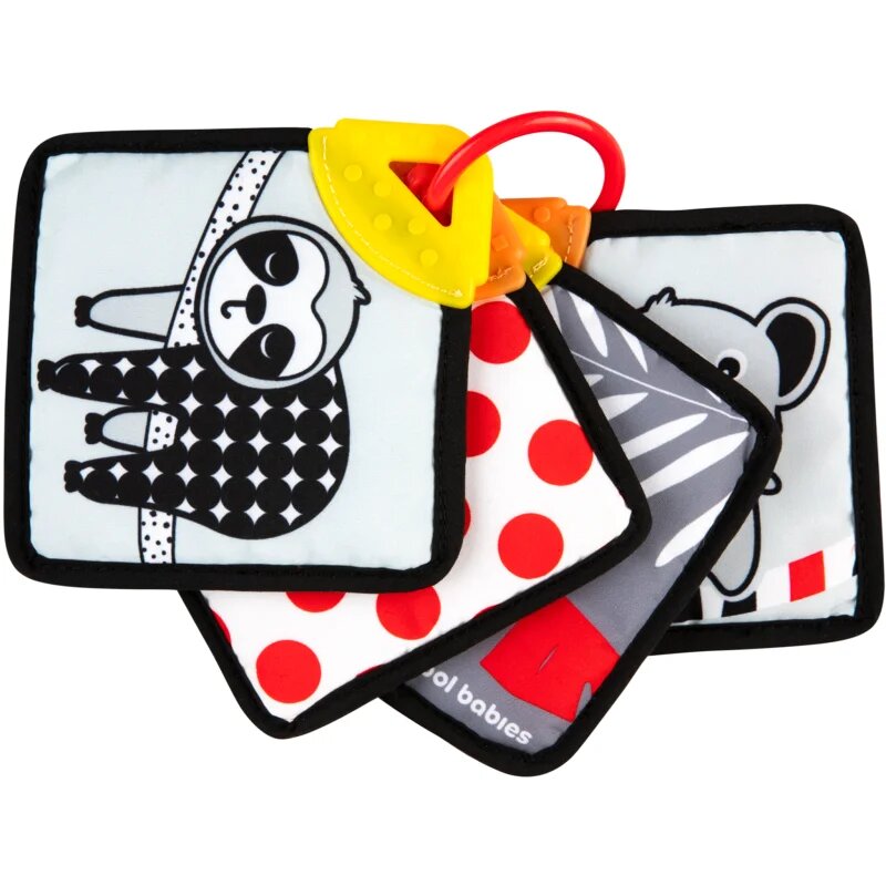 Canpol babies BabiesBoo Sensory Cards with Teether vrtljiva knjiga z grizljajočim delom 1 kos