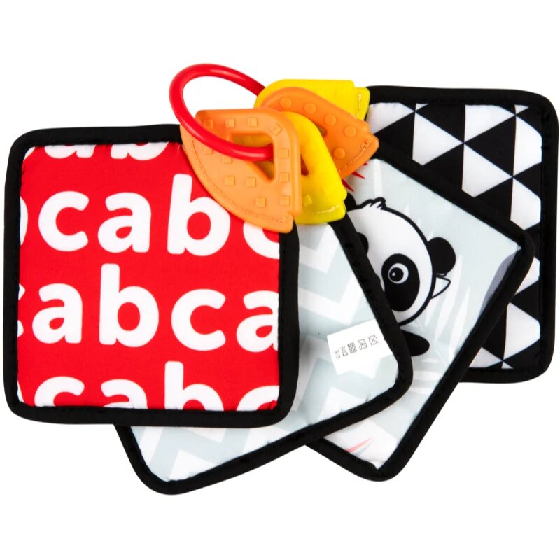 Canpol babies BabiesBoo Sensory Cards with Teether vrtljiva knjiga z grizljajočim delom 1 kos