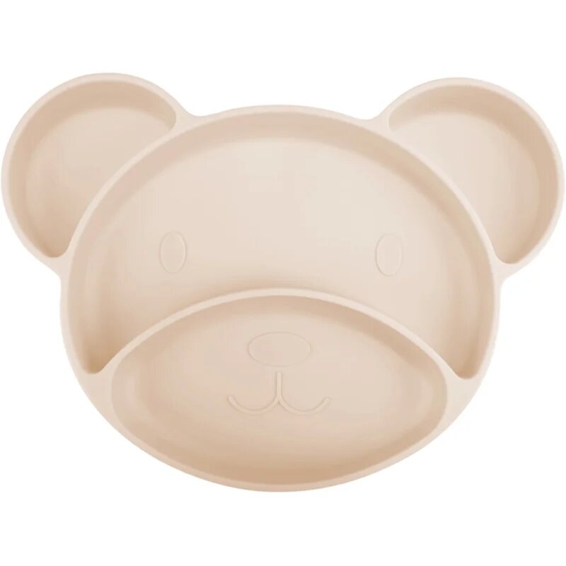 Canpol babies Bear deljeni krožnik s priseskom Beige 1 kos