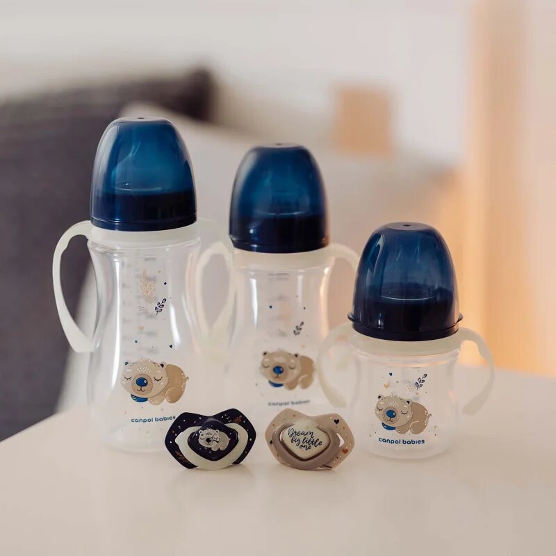 Canpol babies EasyStart Sleepy Koala 240 ml steklenička za dojenčke 3 m+ Blue 1 kos
