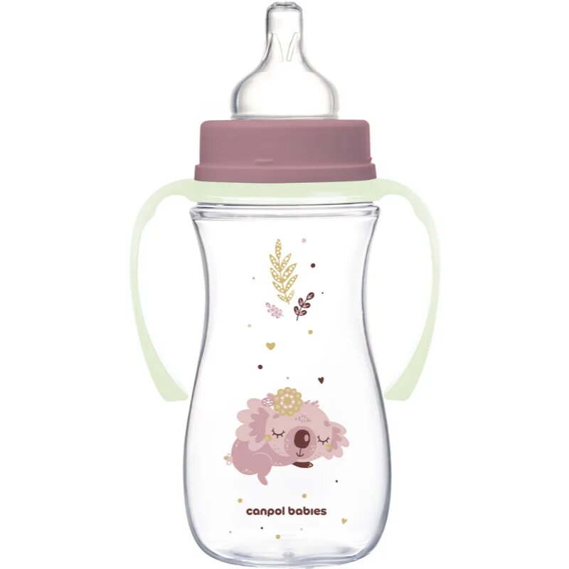 Canpol babies EasyStart Sleepy Koala 300 ml steklenička za dojenčke 12 m+ Pink 1 kos