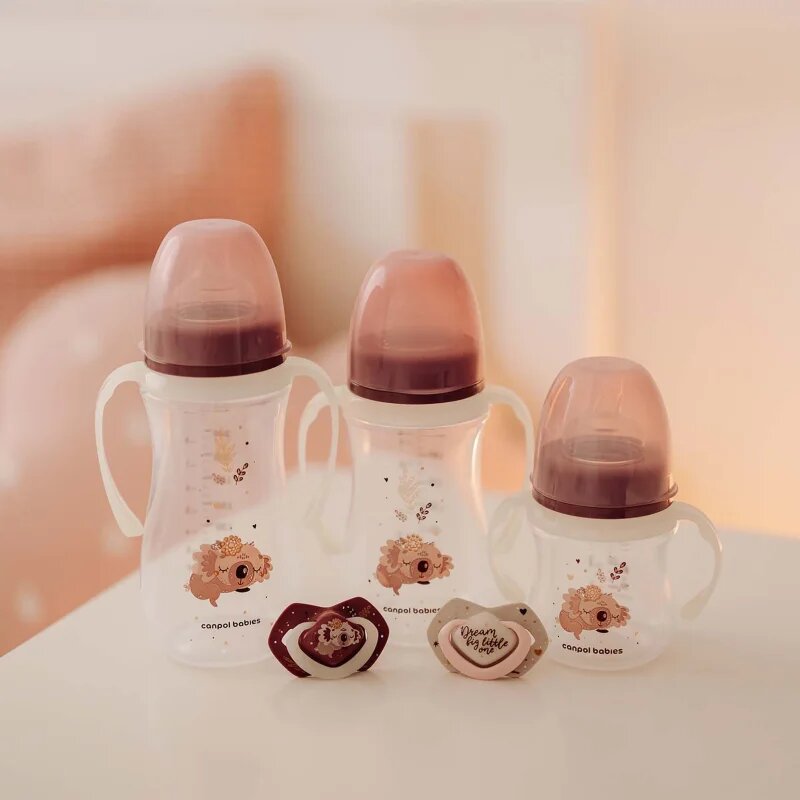 Canpol babies EasyStart Sleepy Koala 300 ml steklenička za dojenčke 12 m+ Pink 1 kos