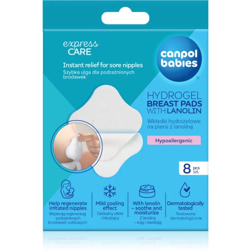 Canpol babies Hydrogel Breast Pads celilne prsne blazinice s hidrogelom z lanolinom 8 kos