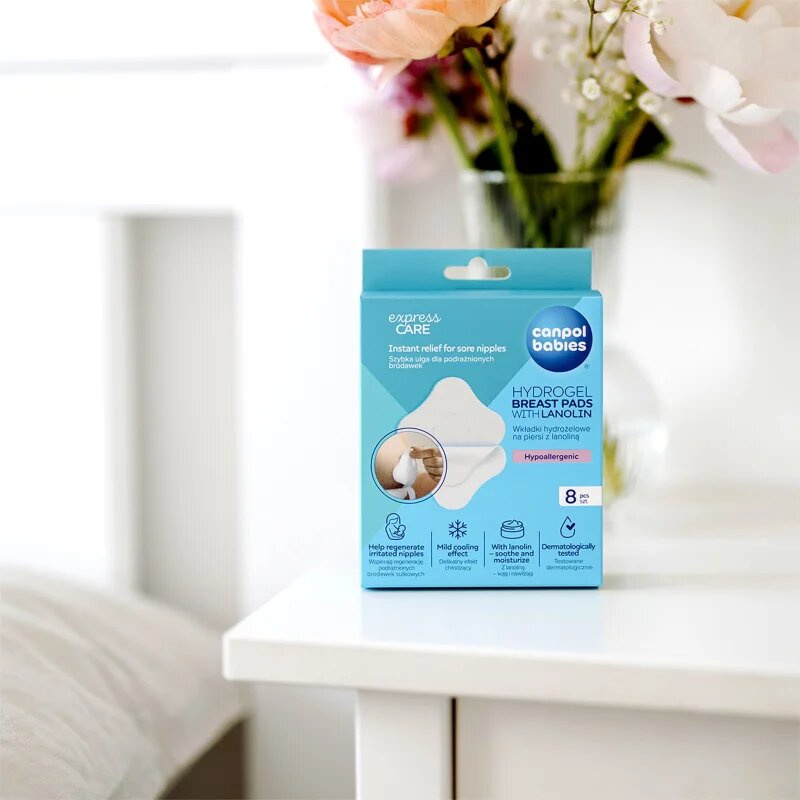 Canpol babies Hydrogel Breast Pads celilne prsne blazinice s hidrogelom z lanolinom 8 kos