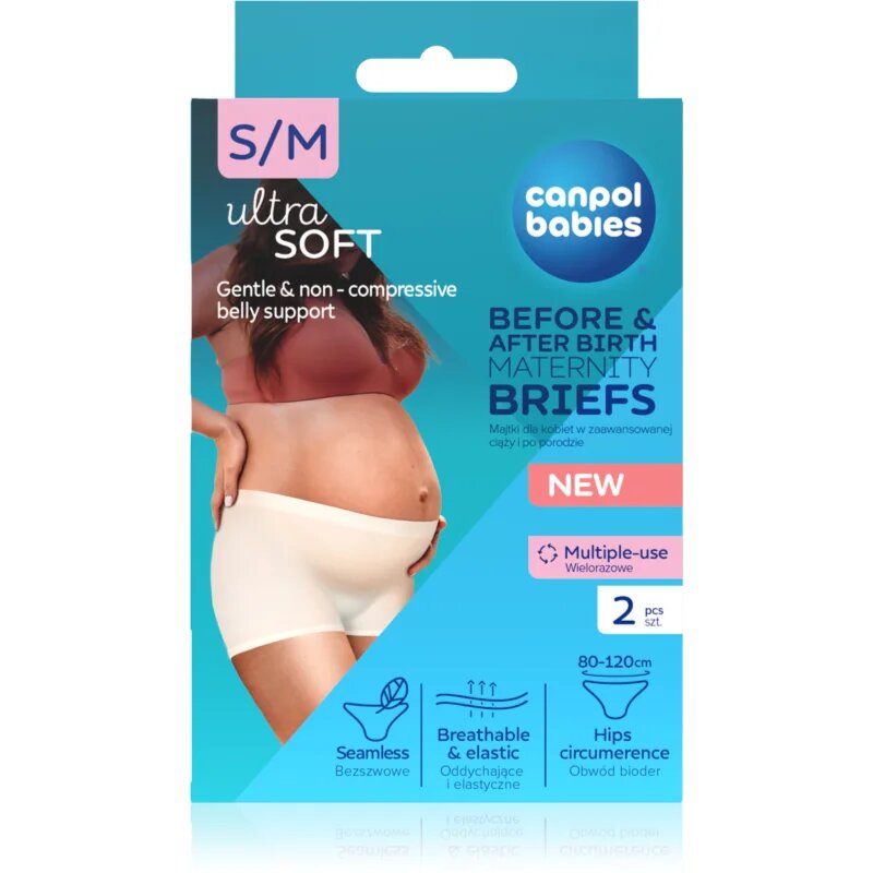 Canpol babies Maternity Briefs nosečniške in poporodne hlačke 2 v 1 velikost S/M 2 kos