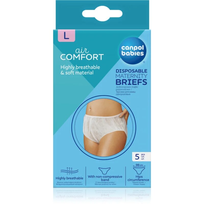 Canpol babies Maternity Briefs poporodne spodnjice velikost L 5 kos