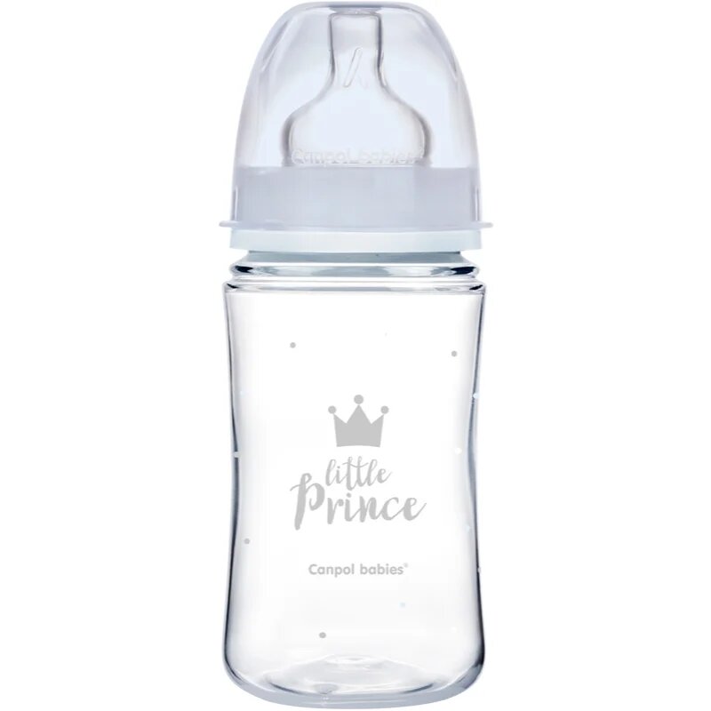 Canpol babies Royal Baby steklenička za dojenčke 3m+ Blue 1 kos