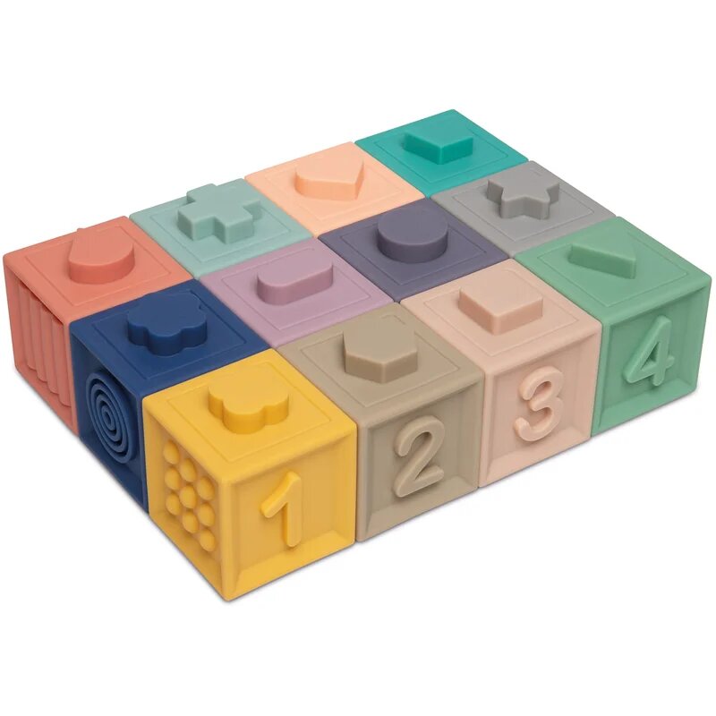 Canpol babies Small Toys mehke senzorične igralne kocke 6m+ 12 kos