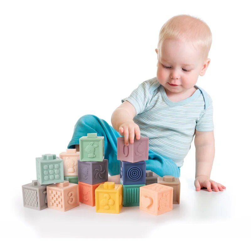 Canpol babies Small Toys mehke senzorične igralne kocke 6m+ 12 kos