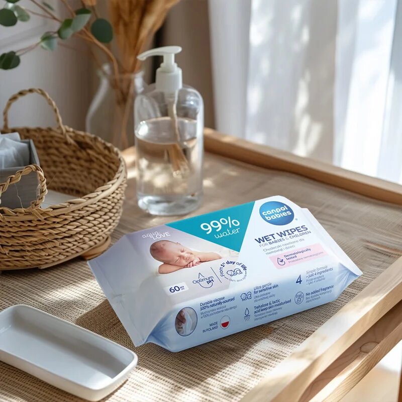 Canpol babies Wet Wipes 99% Water otroški nežni vlažni robčki 60 kos