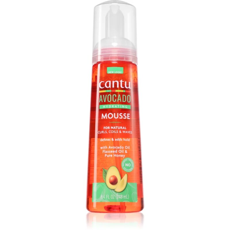 CANTU Avocado Styling Mousse stiling gel za valovite in kodraste lase 248 ml