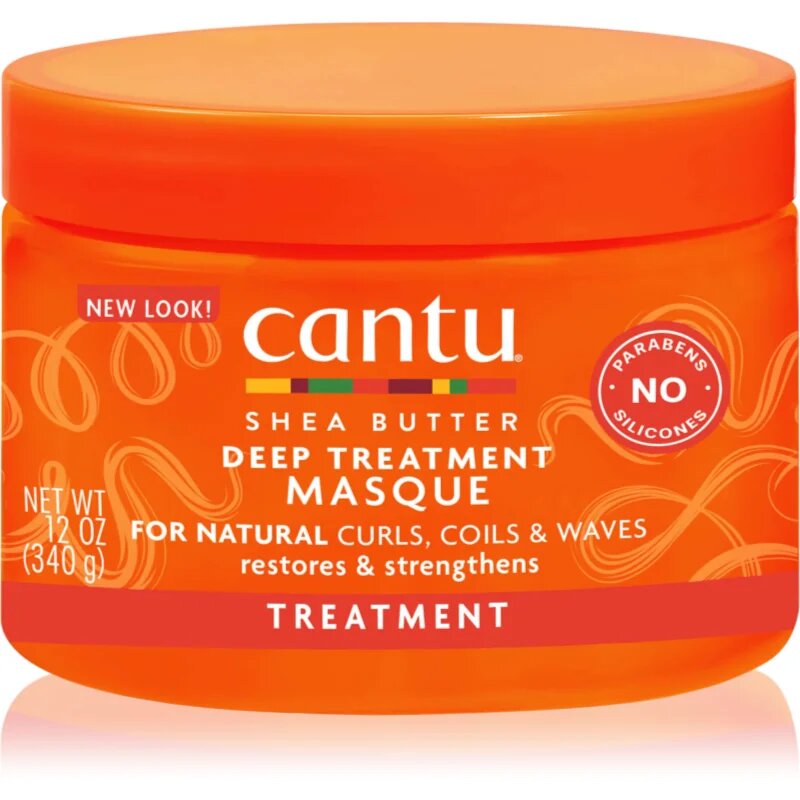 CANTU Shea Butter Deep Treatment Mask globinsko regeneracijska maska za valovite in kodraste lase 340 g