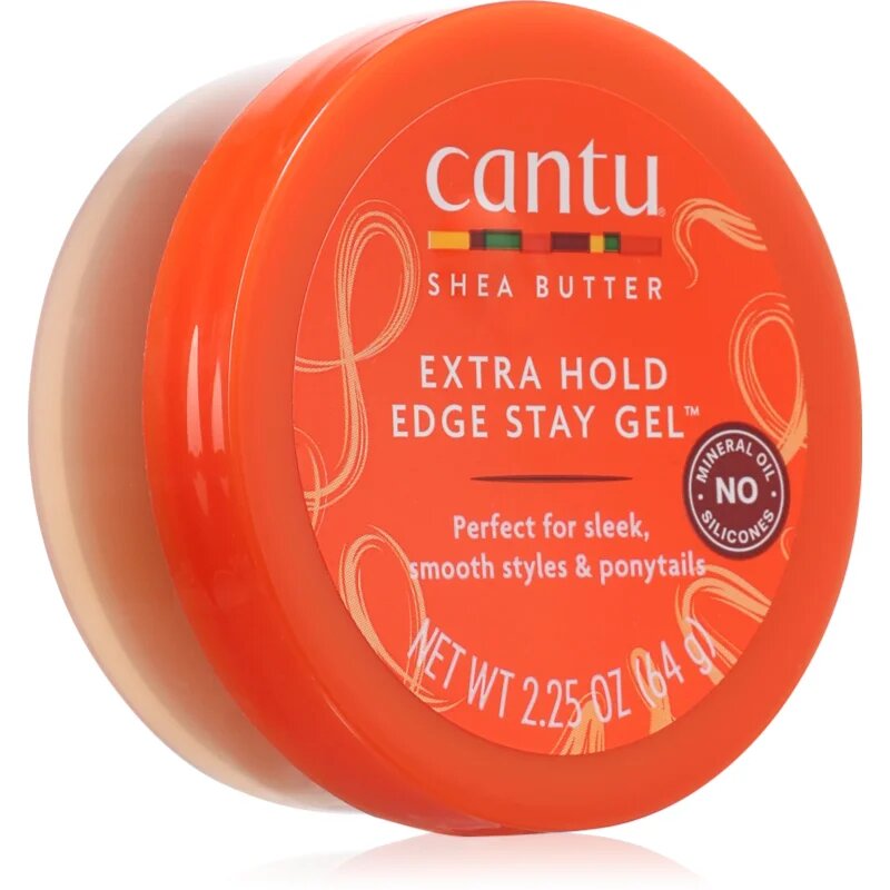 CANTU Shea Butter Extra Hold Edge fiksacijski gel za valovite in kodraste lase s karitejevim maslom 67 ml