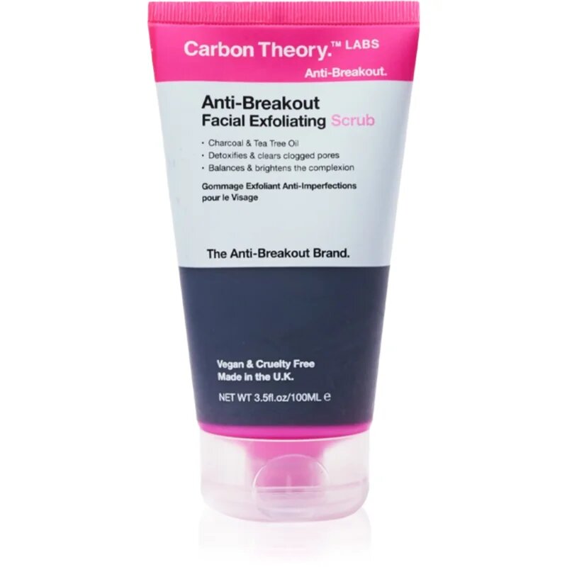 Carbon Theory Anti-Breakout Facial Exfoliating osvežilni piling za obraz za problematično kožo akne 100 ml