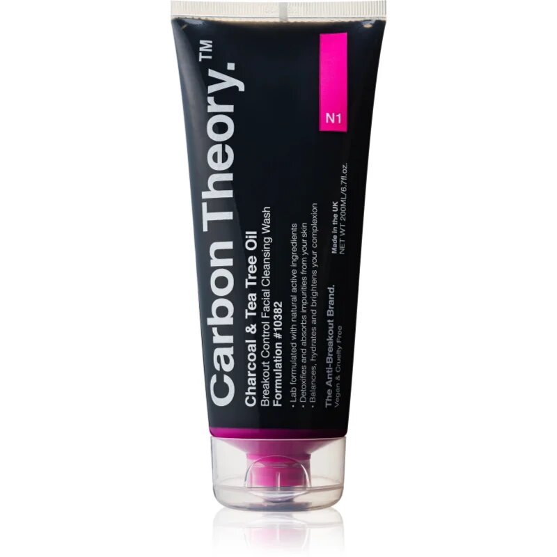 Carbon Theory Charcoal & Tea Tree Oil globoko čistilni gel z aktivnim ogljem 200 ml