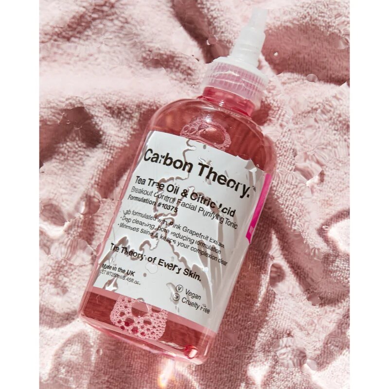 Carbon Theory Tea Tree Oil & Citric Acid globinsko čiístilni tonik za problematično kožo akne 250 ml