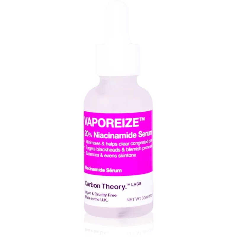 Carbon Theory Vaporeize 20% Niacinamide Serum serum za obraz z niacinamidom in cinkom 30 ml